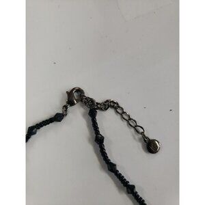 Pair Black Bead Necklaces Lauren Conrad Openwork Pendant & CH Graduated Bead 16"